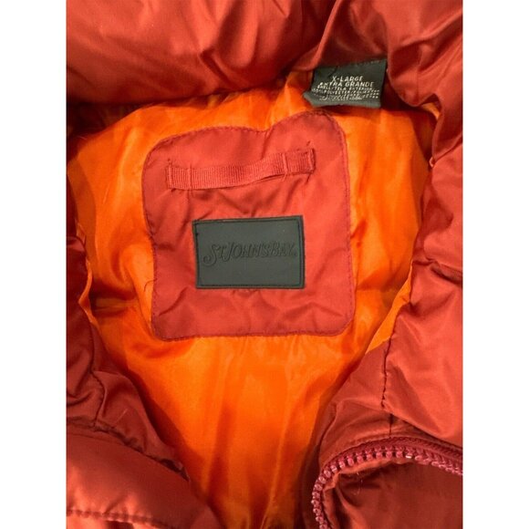 St Johns Bay Vintage Puffer Vest Men's Size XL Red Sleeveless Full Zip Pockets - Picture 9 of 10